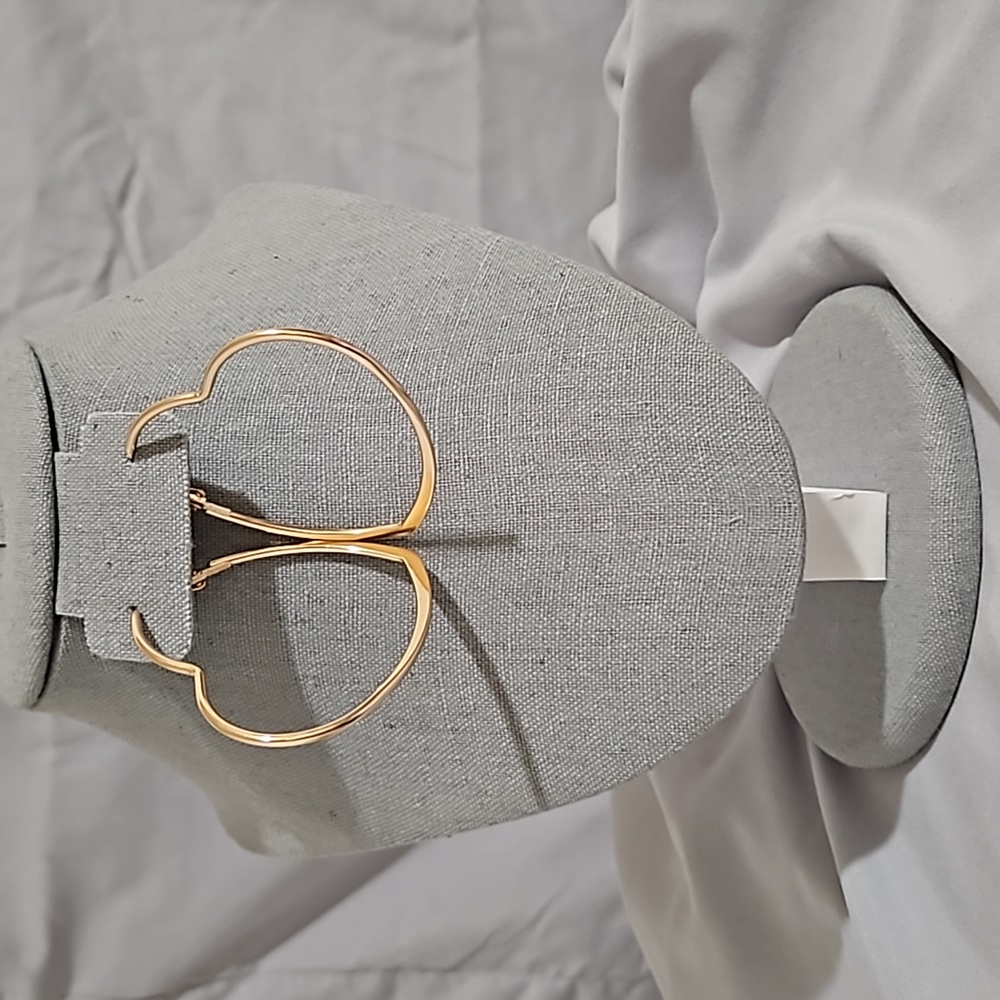 Gold Heart Hoop Earrings
